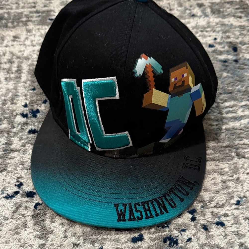 Black and Teal Minecraft Cap